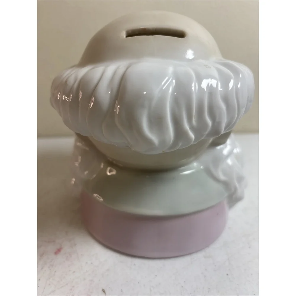 Studio 5 Vtg CERAMIC LARGE SANTA CLAUS HEAD FACE CHRISTMAS BANK 1977 Orig‎ Box